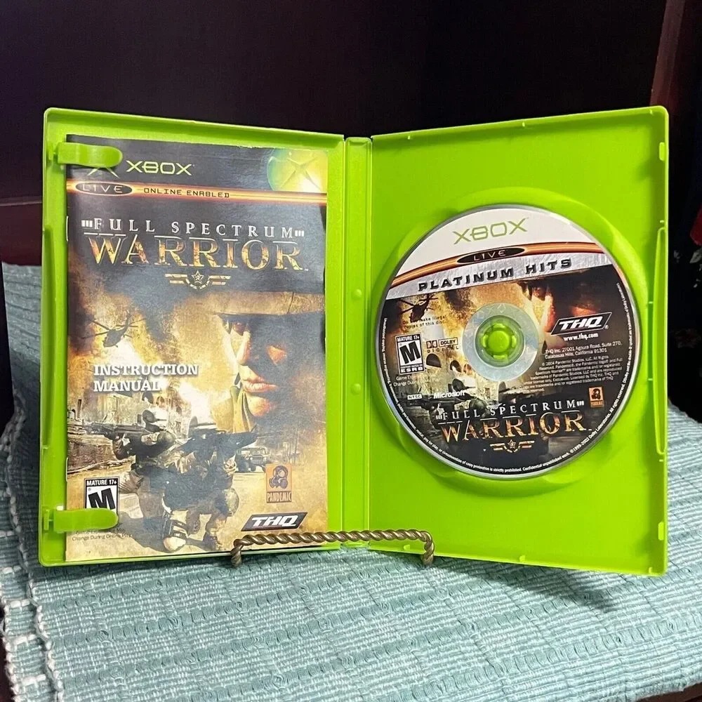 Full Spectrum Warrior (Microsoft XBOX) TESTED Complete Case Disc Book Video Game